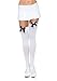 Leg Avenue Womens Chiffon Ruffle and Satin Bow Thigh Highs