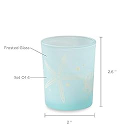 Kate Aspen Beach Party Glass (Set of 4) Holders Votive, One Size, Blue (27184NA) 31cBUkWQbrL