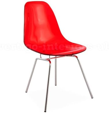 1 X Eames Style Special Edition Ghost Style DSX Side Dining Chair - Red