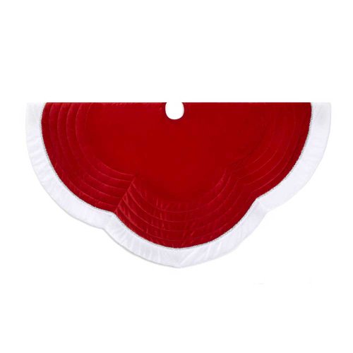 Kurt Adler 48-Inch Velvet Red with White Border Treeskirt
