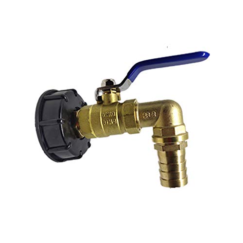 Vogueing Tool Water Tank Fitting, IBC Tank Tap Brass Detachable Faucet Water Tank Outlet Fitting IBC Tank Adapter S60X6 -Hose Tail 25mm