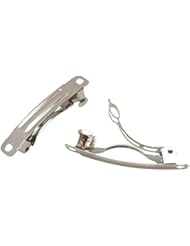 Chenkou Craft 40pcs Silver Metal French Barrette Hair Clips DIY Craft (1 1/2