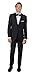 Alain Dupetit Men's Black Tuxedo 42L Black
