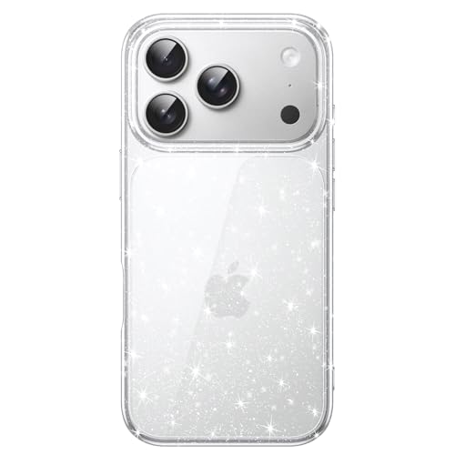 JETech Glitter Case for iPhone 17 Pro 6.3 Inch, Anti-Shock Bling Sparkle Case, Cute Shiny for Girls and Women (Transparent)