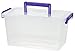 IRIS USA 5.3 Quart Modular Latching Box Handle, 1 Pack, Purple/Clear