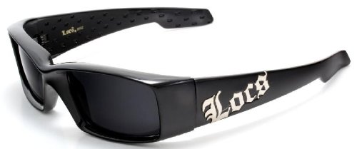 LOCS Sunglasses Hardcore Black Dark Lens OG Stylish Square 0152 w Bag