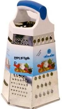 Kitchen 6-sided Stainless Steel Box Grater Kitchen Tool, 10-inch Grater for Parmesan Cheese, Ginger, Vegetables