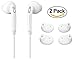 2-Pack Premium Earphones/Earbuds/Headphones with Stereo Mic&Remote Control for Galaxy S7/S7 Edge and More Android Smartphones Compatible with 3.5 mm Headphone White