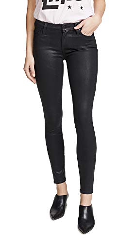 PAIGE Women's Verdugo Ultra Skinny Luxe Coating, Black Fog Luxe Coating, 28