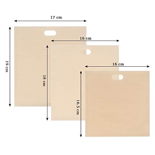 20 Pack Toaster Bags Reusable, YANSHON 3 Sizes Non-Stick Toast Bags for Heat Resistant - FDA Approved, Perfect for Grilled Cheese Sandwiches, Chicken, Pizza, Pastries, Panini