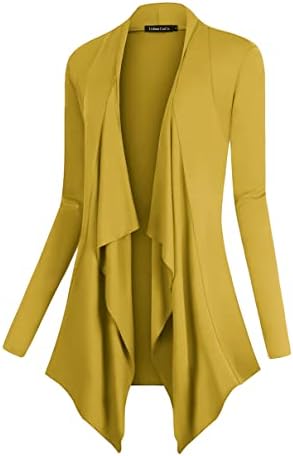Urban CoCo Women's Drape Front Open Cardigan Long Sleeve Irregular