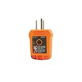 Klein Tools RT210 Outlet Tester, Receptacle Tester for GFCI / Standard North American AC Electrical Outlets, Detects Common Wiring Problems