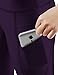 ODODOS High Waist Out Pocket Yoga Capris Pants Tummy Control Workout Running 4 Way Stretch Yoga Leggings,DeepPurple,Large