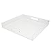Acrylic Tray spill-proof square breakfast, lunch, dinner, food, tea, coffee, party serving tray & decorative display with handles – Clear