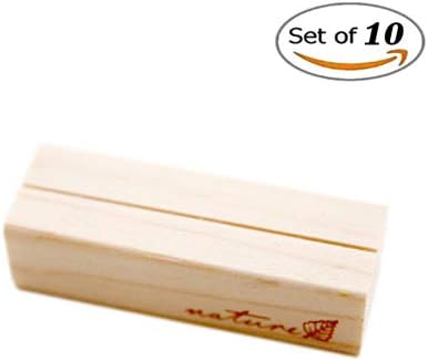 XIANIWTA 10 Pcs Creative Wooden Note Clip Stand Table Number Place Name Memo Photo Card Holders 3 (Medium)