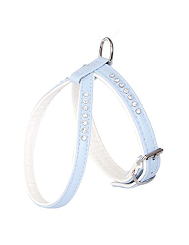Dingo Glamour Decorative Harness with Crystals for Dogs 29 - 33 cm Blue 13127