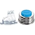 Pura Stainless Lid Bundle - Plastic Free, Nontoxic Certified, BPA Free, Reusable Eco-friendly & Compatible w/All Pura Bottles - Includes Universal Lid & 2 Pack of XL Sipper Spout