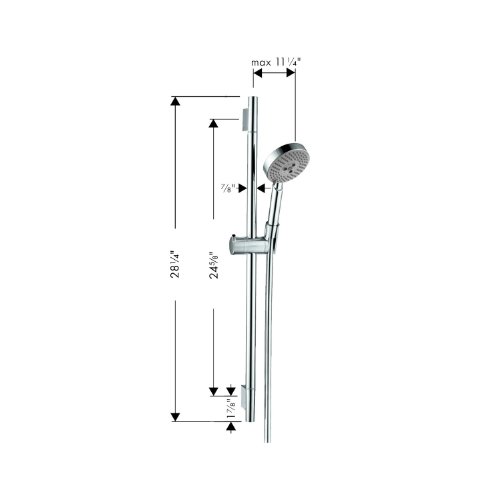 Hansgrohe 04266000 Unica S Wallbar Set, 24-Inch, Chrome - Thumbnail 6
