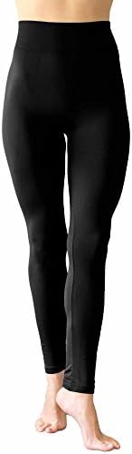 BELIZA Black Fleece Leggings with 3 Inch High Waist Band