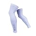 [SurgeCool] Sports Cooling Leg Sleeve White 1 Pair: Evaporative Cooling Leg RunCool Ice-Alternative Cold Therapy for Tired Leg Reduce tempreatre in Muscle (Leg Sleeve only)