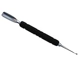 Satin Edge Rubber Grip Cuticle Pusher and Spoon Nail Cleaner, 8 Ounce