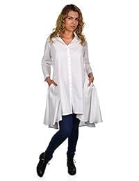 Dare2BStylish - Camiseta de manga corta con botones bajos, tallas grandes