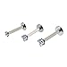 CANDYFANCY 16g 2/3/4mm Cubic Zirconia Triple Forward Helix Ear Cartilage Tragus Studs Earrings Lip Piercing 16 gauge