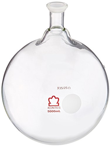 Kimble Chase KIMAX 601050-1036 Borosilicate Glass Round Bottom Distilling Flask, 35/25 Spherical Joint Neck, 5000 ml Capacity