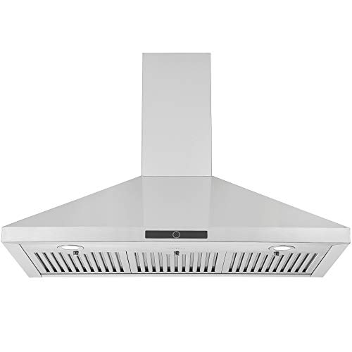 Ancona AN1543 36" 600 CFM Convertible Wall Mount Pyramid Range Hood in