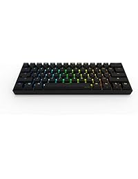 Anne PRO2 60% - Teclado mecánico con cable y conexión inalámbrica, Bluetooth 4.0, retroiluminación LED Ture RGB, interruptor Gateron, teclas completas programables, perfecto para juegos, trabajo y uso doméstico, interruptor azul