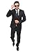 Slim Fit Men Suit Tuxedo Black 2 Button Satin Collar Flat Front Pants By Azar Man