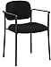 HON Scatter Office Chairs for Guests, Lobby, Offices, Fabric Stackable Chairs with Arms, Comfy Desk Seating, Black