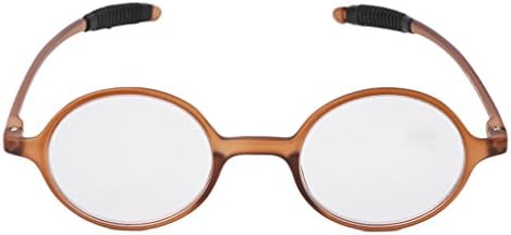 Doober Lightweight TR90 Round Reading Glasses Resin Presbyopia Eyeglasses +1.0~+4.0 (Dark Brown, 1.0)