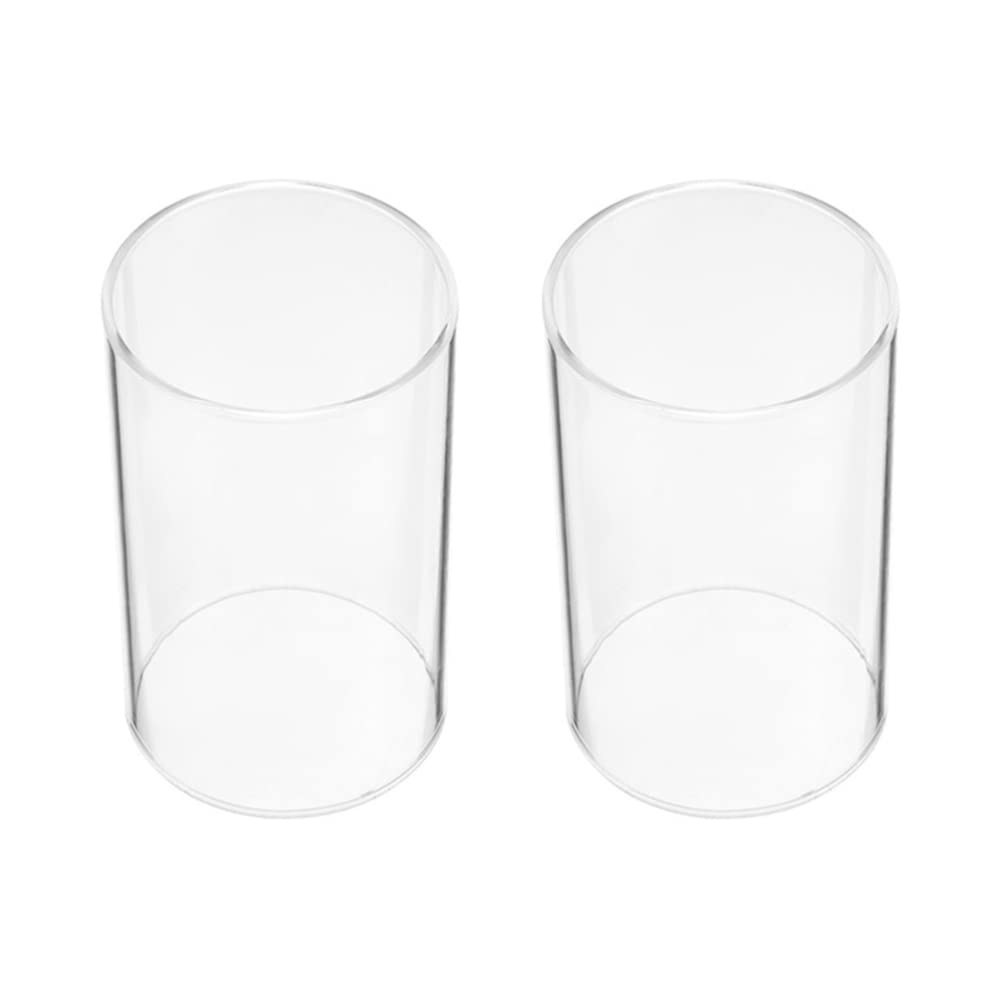 BESPORTBLE Candleholders, 2Pcs Borosilicate Glass Chimney Tube- 7. 8 7 7Inch Clear Glass Cylinder Open Both Ends for Coffee or Side Tables