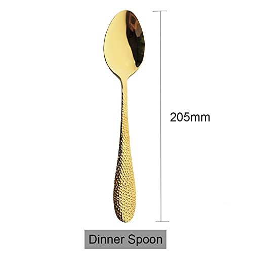 6pcs Gold Dinner Spoon Posate Posate Posate 304 Acciaio inox Stoviglie Specchio 5 Colore Cucchiaio da cucina Cucchiaio… - Image 4