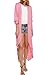 Meaneor Women's Long Sleeve Waterfall Asymmetric Drape Open Long Maxi Cardigan,  XX-Large, Pink