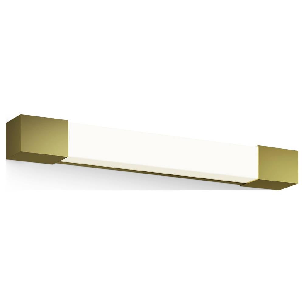 PHILIPS Rover Mirror LED Light Square, 5W, 750 lm, 2700K, Brass, IP44, Water-Resistant, Gold