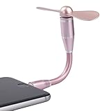 Portable Fan for iphone, Metal Shell Material Cooler Rotating Fan for iphone 5/5S /iphone 6/6S/6S Plus / iphone 7/7 Plus (Rose Gold)