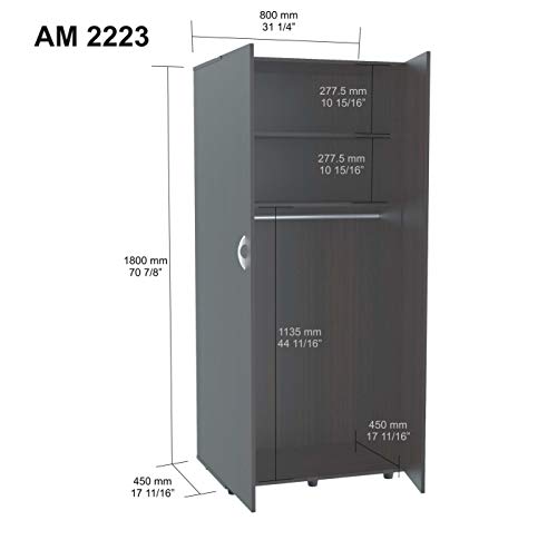 Inval America 2-Door Armoire with Clothing Storage