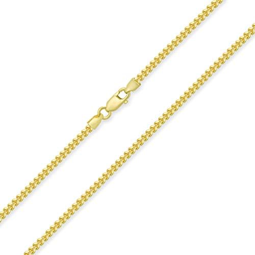 14k Yellow Gold or White Gold 2mm Hollow Square D/C Franco Chain Necklace with Lobster Claw Clasp