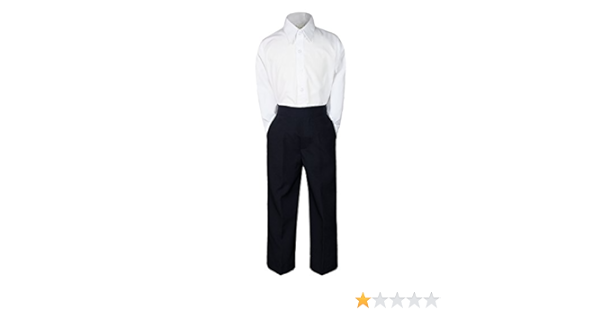 amazon com 2pc formal wedding boys white shirt black pants sets from baby to teen 2t baby 2pc formal wedding boys white shirt black pants sets from baby to teen 2t