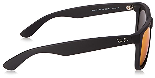 Ray-Ban RB4165 JUSTIN COLOR MIX 55mm Black Rubber Red Mirror Sunglasses, 55mm