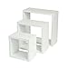 Wallniture Compact Living Room Decorative Display Cubes Floating Shelves Set of 3 White