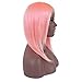 Loviness Short Bob Wig Pink Human Hair Wigs 8’’ 10’’ 12’’ 14’’ Middle Part Lace Front Silky Straight Hair Wigs 180% Density 13X4 Frontal Pre Plucked(12 inches)