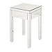 OSP Home Furnishings Reflections End Table with Drawer, Silver Mirrored Finish