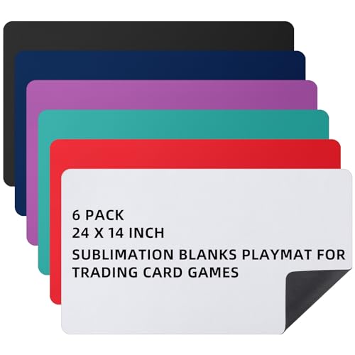 Yexiya 6 Pcs Playing Card Mat Sublimation Blanks