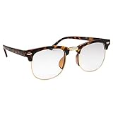 Kids Nerd Glasses Half Frame Clear Lens Geek Costume Children's (Age 3-10) Tortoise/Gold