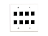 Networx 8 Port Keystone Faceplate - Dual Gang - White