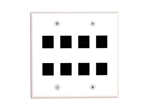 Networx 8 Port Keystone Faceplate - Dual Gang - White