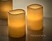 Hayley Cherie - Real Wax Flameless Candles with Timer (Set of 6) - Ivory LED Candles 3” Wide x 4” Tall - Flickering Amber Flame - Battery Operated Pillar Candles - Large Unscented